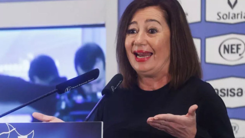 Francina Armengol durante el desayuno informativo. - Fernando Alvarado / EFE