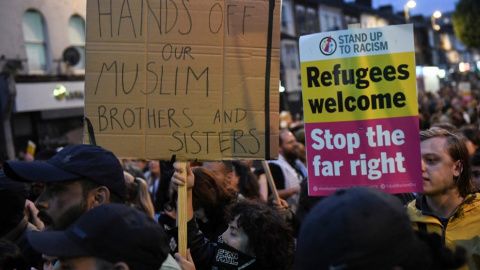 Participants en una protesta antiracista a Londres.