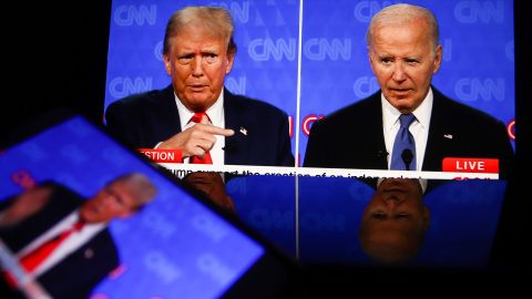 Imagen de un debate televisivo entre Joe Biden y Donald Trump. Europa Press