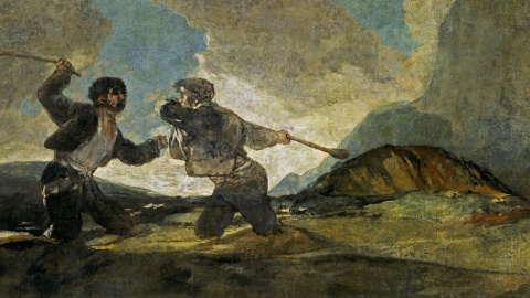 El cuadro 'Duelo a garrotazos', de Francisco de Goya, ahora expuesto en el Museo del Prado