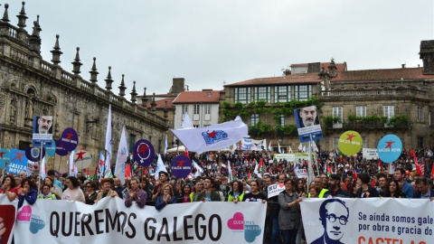 Manifestació en defensa de la llengua gallega