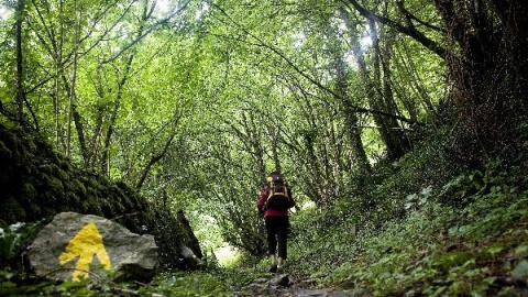 Peregrina en el Camino de Santiago. / EFE