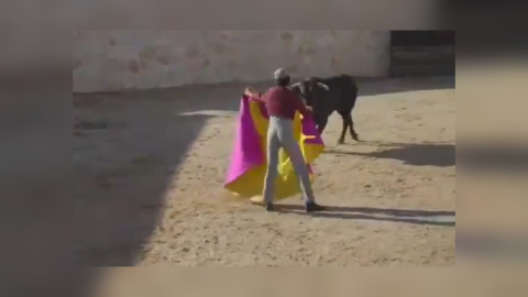 Imagen de la corrida de toros retransmitida por Youtube.