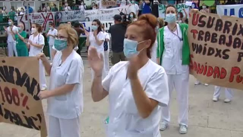 Multitudinaria protesta del personal sanitario de la Comunidad de Madrid