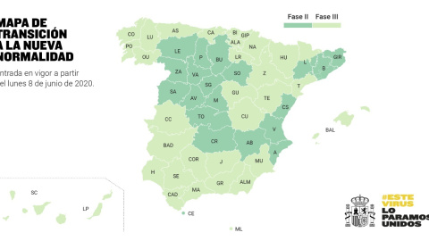 Mapa de las fases. MINISTERIO DE SANIDAD