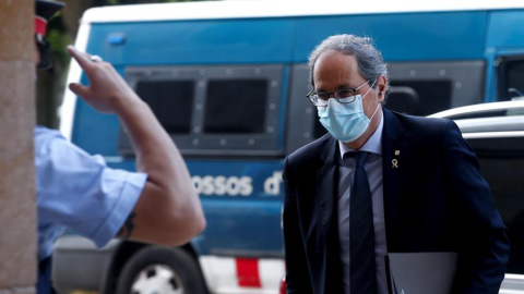 El presidente de la Generalitat, Quim Torra, a su llegada al Parlament. EFE/Quique García