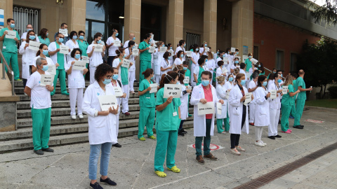 La protesta dels treballadors de l'Hospital Trueta. GERARD VILÀ / ACN