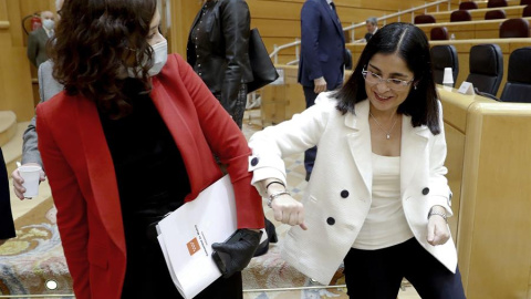 Isabel Díaz Ayuso y Carolina Darias en el Senado