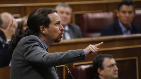 Pablo Iglesias, en el Congreso de los Diputados. EFE/Juan Carlos Hidalgo