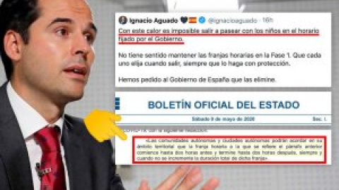 Aguado critica el horario para los niños... que la comunidad podría modificar: "No le digáis nada, a ver si se da cuenta él solo... "