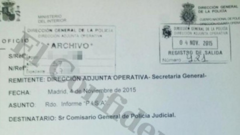 Encabezamiento de la DAO sobre Informe PISA. 4 de noviembre de 2015.