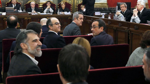 Los acusados en el juicio al 'procés', hace unos días en el Supremo. J.J. Guillen/REUTERS