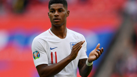 El delantero inglés Marcus Rashford, en un partido de la seleccion de Inglaterra en el Estado de Wembley. REUTERS/Tony O'Brien