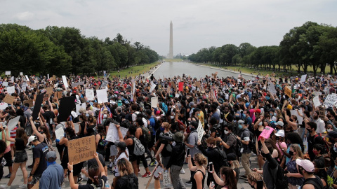 Momento de la marcha en Washington contra el racismo. REUTERS.