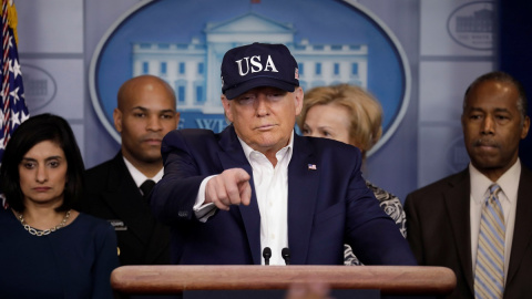 El presidente de EEUU, Donald Trump, durante una rueda de prensa. REUTERS