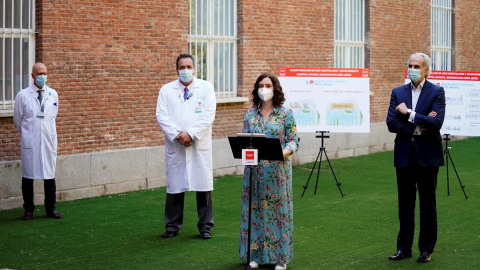 La presidenta madrileña Isabel Díaz Ayuso durante su visita al Hospital Niño Jesús./ Comunidad de Madrid (EFE)