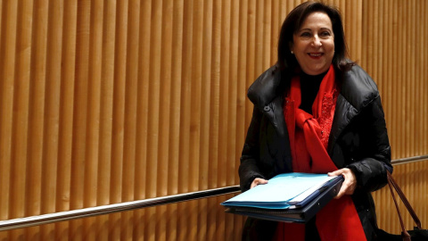 20/02/2020.- La ministra de Defensa, Margarita Robles antes de la comisión parlamentaria de Defensa en el Congreso de los diputados en Madrid. / EFE - MARISCAL