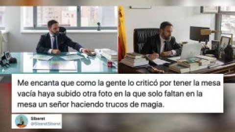 La nueva foto del despacho de Santiago Abascal (sin pimentón), analizada por los tuiteros