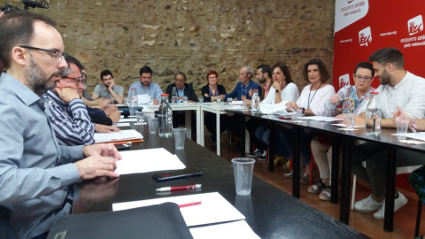 Reunión de los negociadores de PSPV, Podem, Compromís y EUPV.- EUROPA PRESS