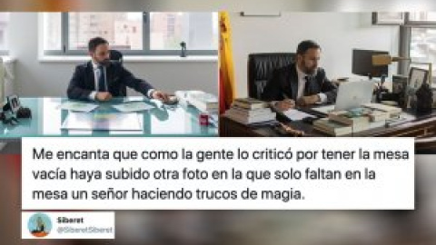 La nueva foto del despacho de Santiago Abascal (sin pimentón), analizada por los tuiteros