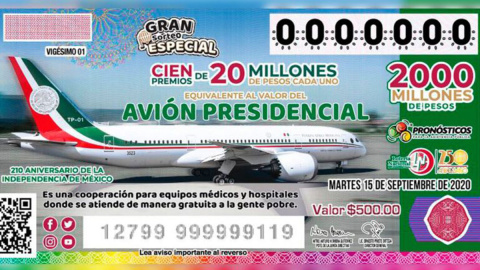 rifa avión presidencial mexico