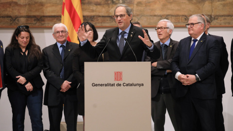 Torra, amb alcaldes de la Catalunya Nord al Palau de la Generalitat. GOVERN