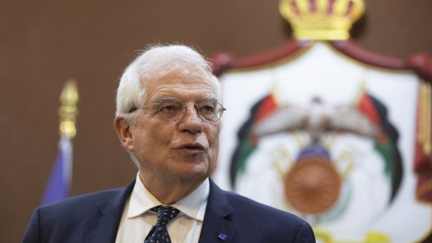 El Alto representante de la UE para la Política Exterior, Josep Borrell, este domingo en Amman | EFE