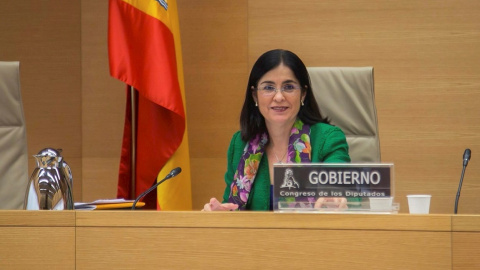 14/05/2020.- La ministra de Política Territorial y Función Pública, Carolina Darias, comparece este jueves ante la Comisión de Política Territorial y Función Pública del Congreso. / EFE - VERÓNICA POVEDANO