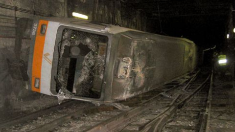 Vagón del metro accidentado en Valencia en 2006