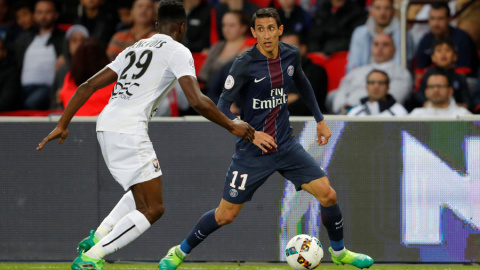 Di María (d), en un partido reciente del PSG. REUTERS