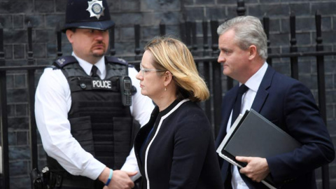 La ministra británica de Interior, Amber Rudd, llega a Downing Street. | EFE