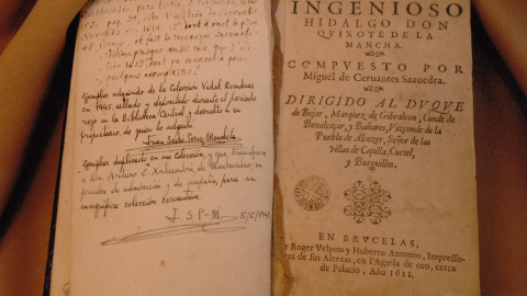 Edición de El Quijote de 1611, la más antigua del coleccionista uruguayo. / Cedei