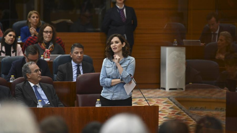  Isabel Díaz Ayuso (PP), el pasado jueves en la Asamblea de Madrid. EFE/ Fernando Villar