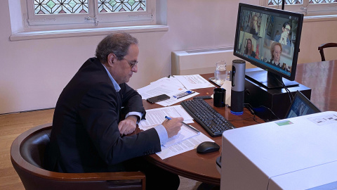 El president de la Generalitat, Quim Torra, ha presidit la reunió setmanal del Consell Executiu. Fotografies: Generalitat de Catalunya