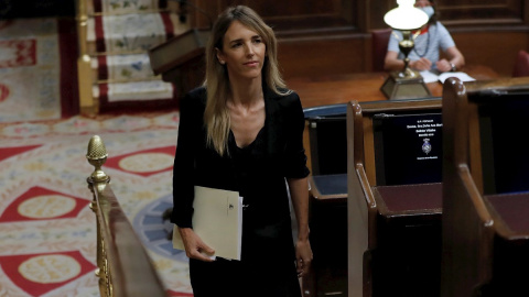 La portavoz del Grupo Popular, Cayetana Álvarez de Toledo, tras su intervención en el pleno celebrado este miércoles en el Congreso. EFE/Chema Moya