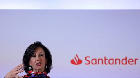 La presidenta del Banco Santander, Ana Botín, en la presentación de resultados de 2019 de la entidad. REUTERS