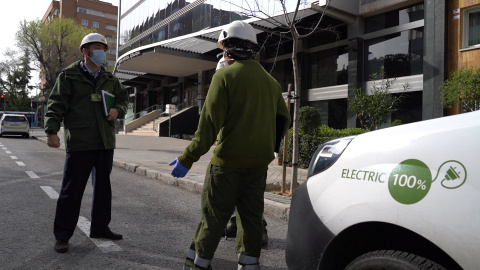 Operarios en el Hotel Colón de Madrid - Iberdrola