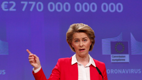 La presidenta de la Comisión Europea, Ursula von der Leyen, en una rueda de prensa en Bruselas. REUTERS/Francois Lenoir