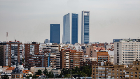 Vista de las Cuatro Torres Business Area desde el Faro de Moncloa, a 19 de septiembre de 2022, en Madrid, (España).- EUROPA PRESS