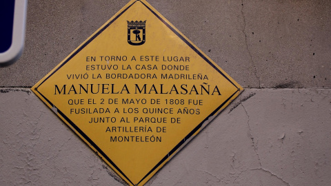 Placa de la calle Manuela Malasaña de Madrid.