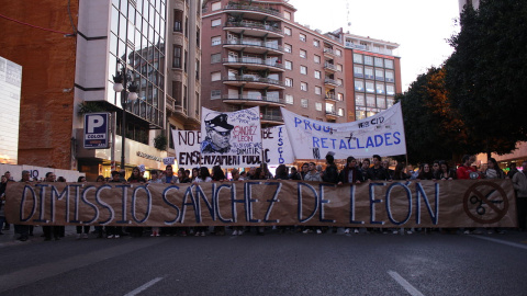 Manifestació per demanar l'aleshores delegada del Govern espanyol a València, Paula Sánchez de León. COL·LECTIU MEL DE ROMER