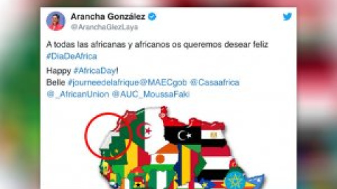 Críticas a la ministra de Exteriores por tuitear un mapa de África sin la República Saharaui: "Es un acto de cobardía"