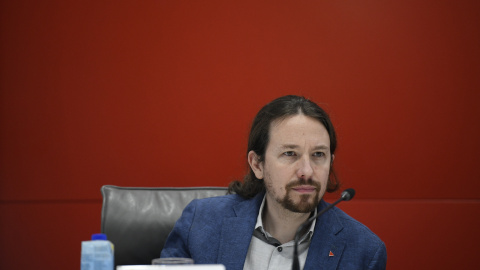 04/02/2020 - El vicepresidente segundo y ministro de Derechos Sociales y Agenda 2030, Pablo Iglesias durante la Asamblea General de la Plataforma del Tercer Sector. / EUROPA PRESS - ÓSCAR CAÑAS