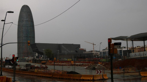 Obres a la plaça de les Glòries. ACN