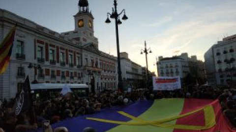 Gritos en contra de la condena del Procés en la Puerta del Sol