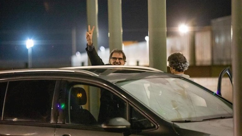 Jordi Cuixart, en sortir de la presó de Lledoners. EUROPA PRESS.