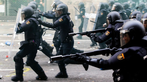 Antidisturbios en Barcelona