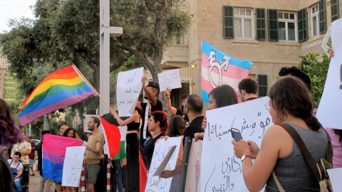 Manifestación LGTBIQ+ palestina en la ciudad de Haifa en 2019. / EFE