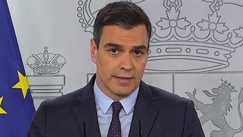 Pedro Sánchez, president del Govern espanyol, en roda de premsa. EFE