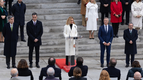 La presidenta del Congreso, Meritxell Batet, interviene durante el acto institucional por el Día de la Constitución, en el Congreso de los Diputados. -Eduardo Parra / Europa Press